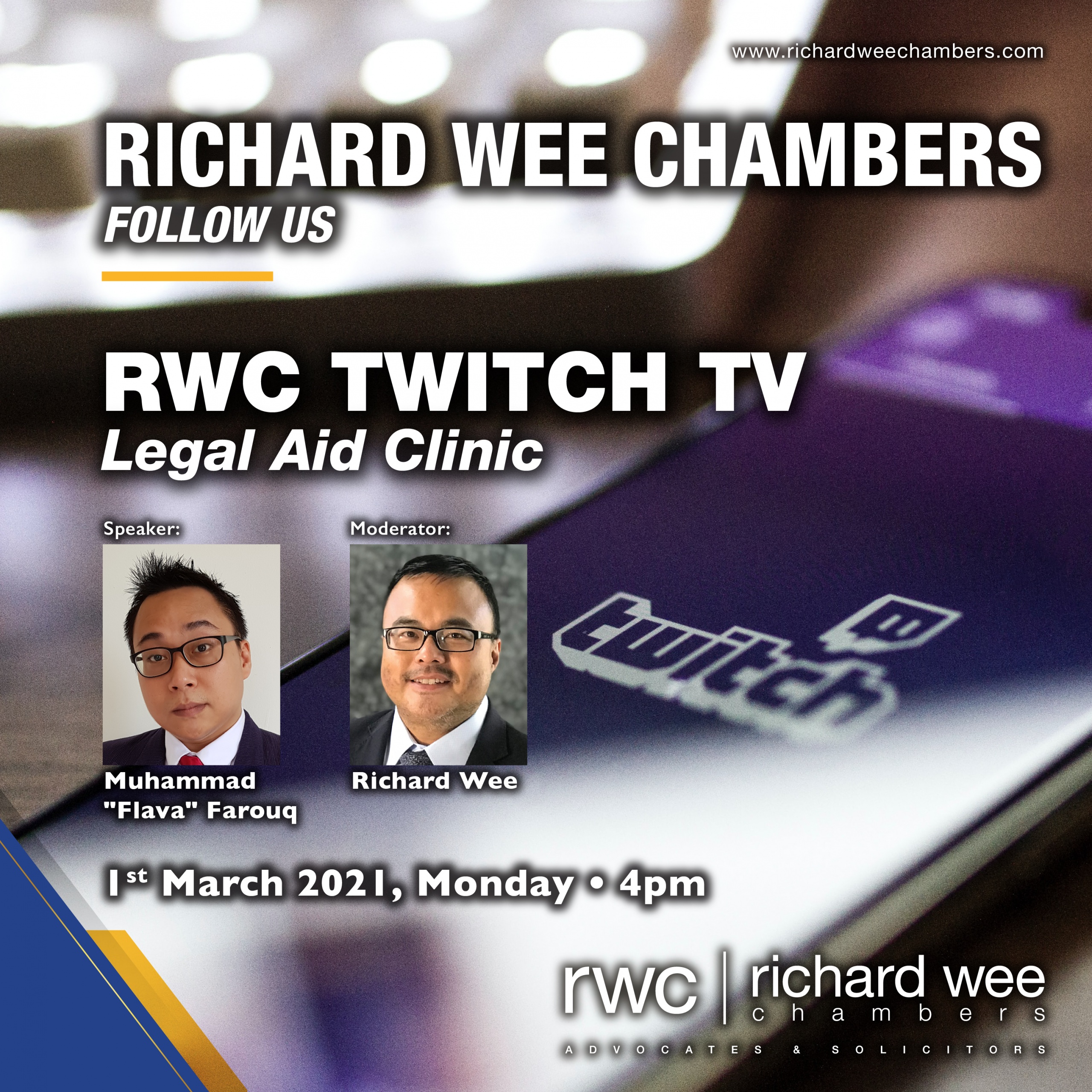 Webreport : RWC Legal Aid Clinic with Flava on Esports. - Richard Wee Chambers